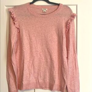 J. Crew Pink Ruffle Sleeve Women's Top